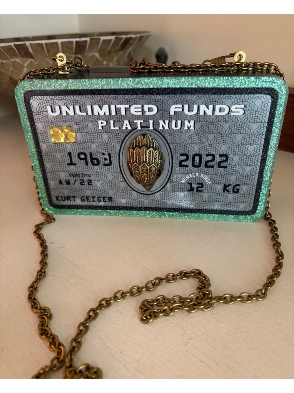 Kurt Geiger London Credit Card Clutch Money Handbag Embellished Statement Costum